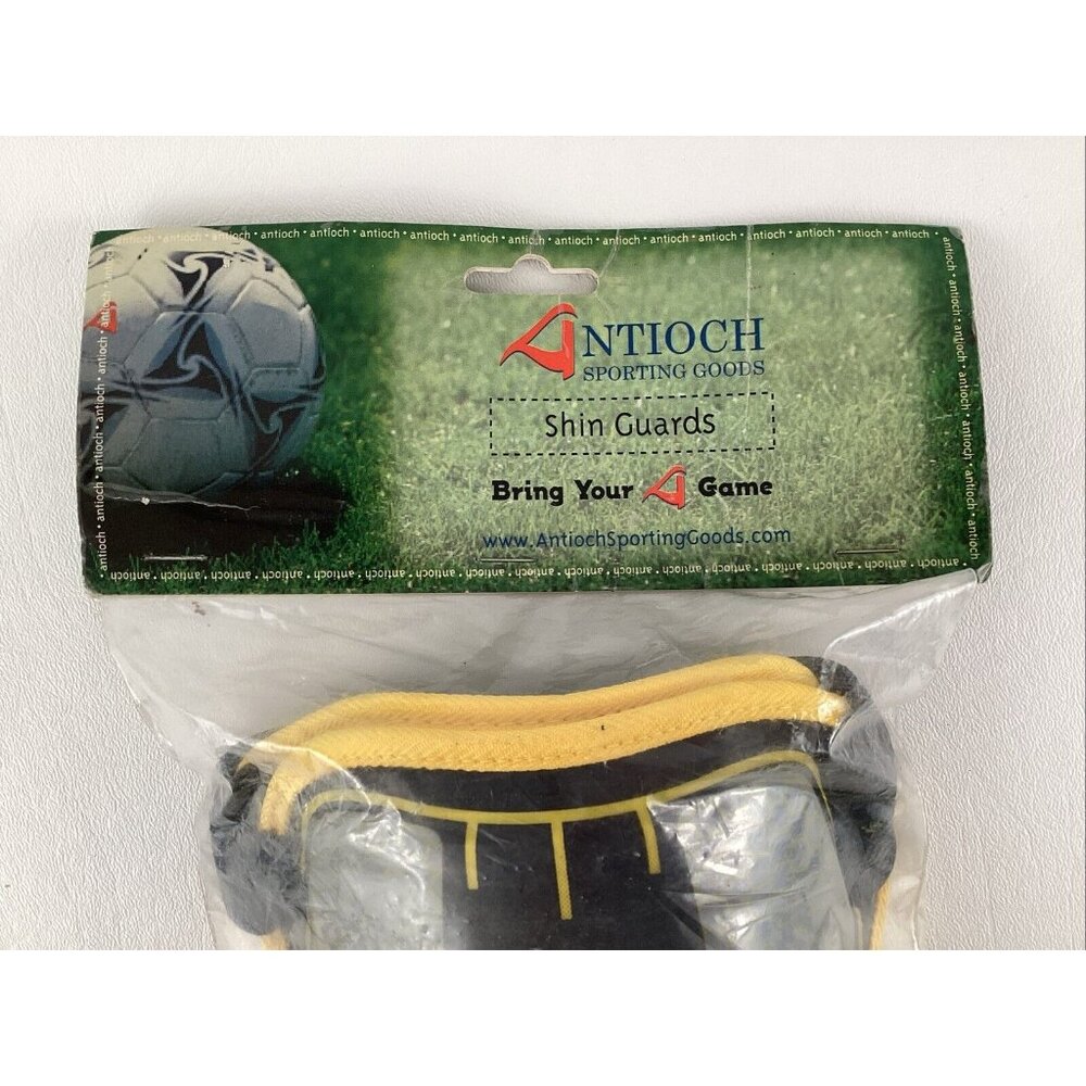 Soccer Shin Guards Adult Dual Strap 9"  Yellow  New Antioch - Picture 4 of 7